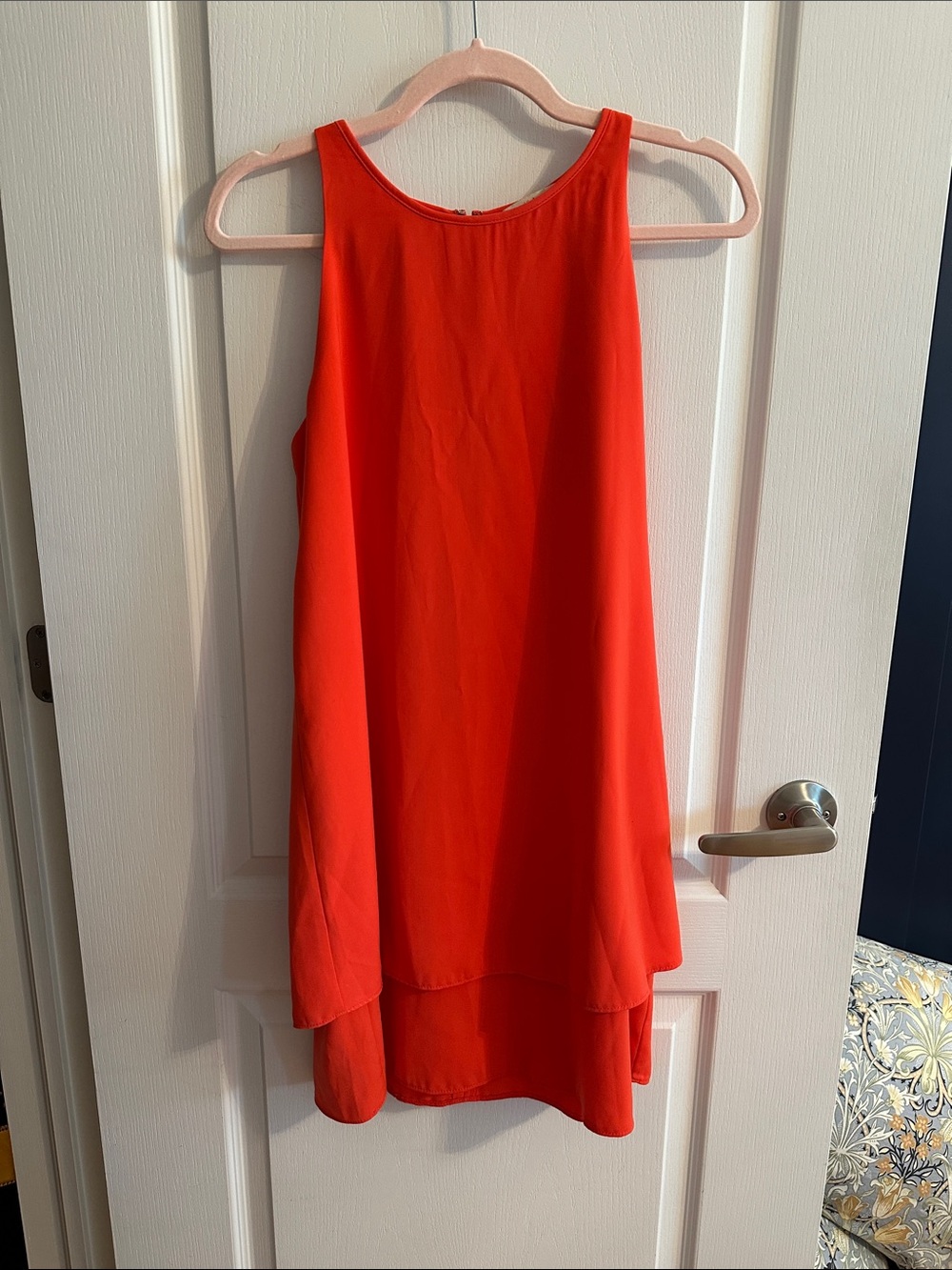 Lila Rose orange red short tiered dress